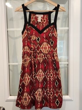 Band Of Gypsies Print Sundress with Black Trim